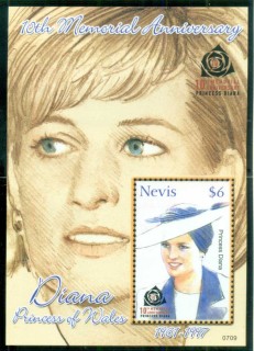 Nevis-2007 Princess Diana in Memoriam, 10th Anniv., Polished & Pretty MS