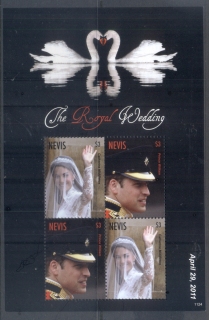 Nevis-2011 Royal Wedding William & Kate #1124 $3 MS