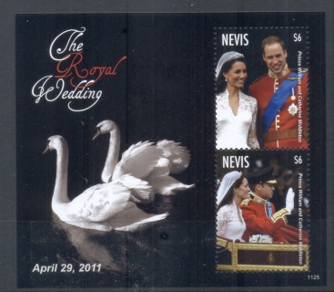 Nevis-2011 Royal Wedding William & Kate #1125 $6 MS