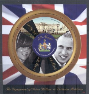 Nevis-2011 Royal Engagement William & Kate #1033 $3 MS