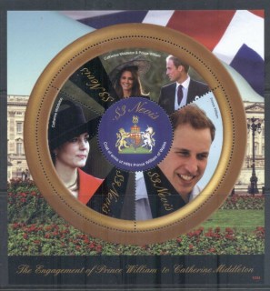 Nevis-2011 Royal Engagement William & Kate #1034 $3 MS