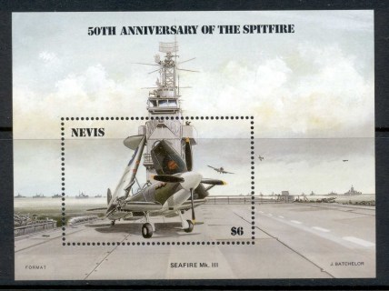 Nevis-1986-Spitfire-50th-Anniversary-MS-MUH