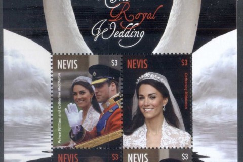 Nevis-2011 Royal Wedding William & Kate #1125 $3 MS