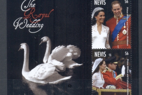 Nevis-2011 Royal Wedding William & Kate #1125 $6 MS
