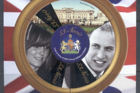 Nevis-2011 Royal Engagement William & Kate #1033 $3 MS