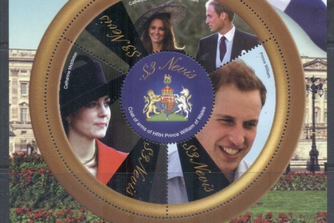 Nevis-2011 Royal Engagement William & Kate #1034 $3 MS