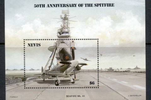 Nevis-1986-Spitfire-50th-Anniversary-MS-MUH