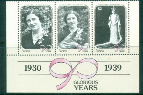 Nevis-1990-Queen-Mother-90th-Birthday-MUH