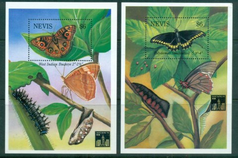 Nevis-1993-Butterflies-2xMS-MUH