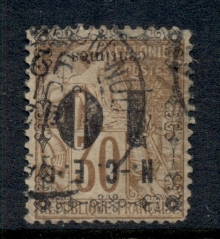 New Caledonia 1891-92 10c on 30c Inverted Surch