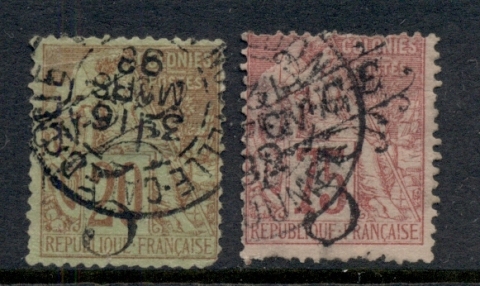 New Caledonia 1892-93 5c Surch on 20,75c