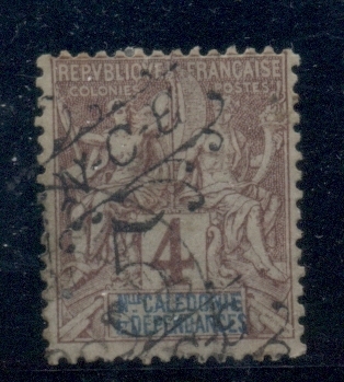 New Caledonia 1900 Navigation & Commerce 5c on 4c Double Opt