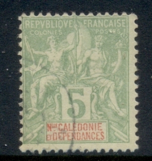 New Caledonia 1892-1904 Navigation & Commerce 5c yellow green