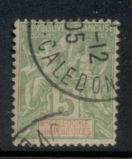 New Caledonia 1892-1904 Navigation & Commerce 5c yellow green