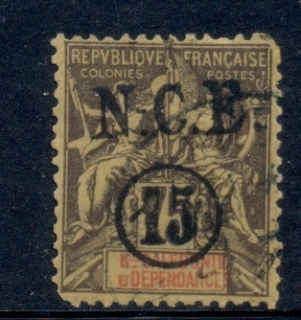 New Caledonia 1900-01 Navigation & Commerce 15c on 75c