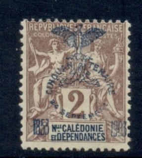 New Caledonia 1903 Navigation & Commerce Jubilee Opt 2c