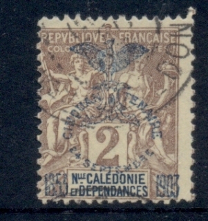 New Caledonia 1903 Navigation & Commerce Jubilee Opt 2c