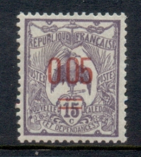 New Caledonia 1922 Kagu Red Cross Surch 5c on 75c