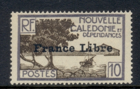 New Caledonia 1941 Pictorial Opt France Libre 10c