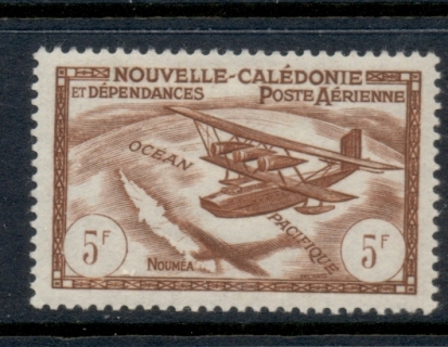 New Caledonia 1942-43 Airmail redrawn 5f