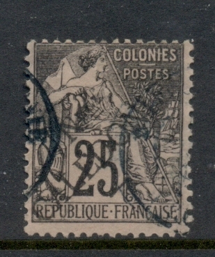 New Caledonia 1892 French Colonies Opt 25c black on rose