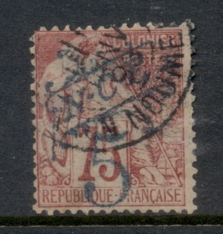 New Caledonia 1892-93 French Colonies Opt & surch 5c on 75c (Blue)