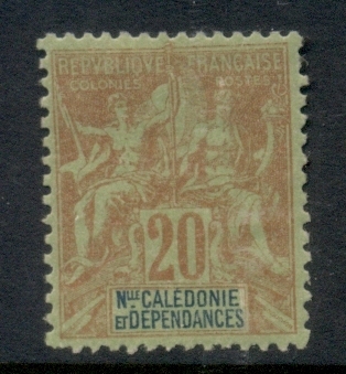 New Caledonia 1892 Navigation & Commerce 20c red on grey