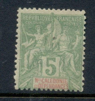 New Caledonia 1892-1904 Navigation & Commerce 5c yellow green