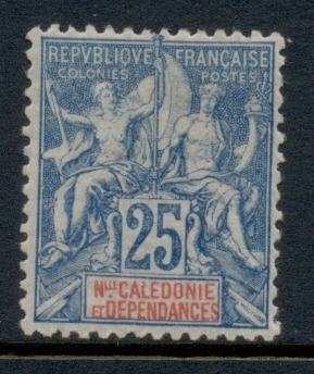 New Caledonia 1892-1904 Navigation & Commerce 25c blue