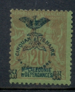 New Caledonia 1903 Navigation & Commerce Opt Jubilee 20c