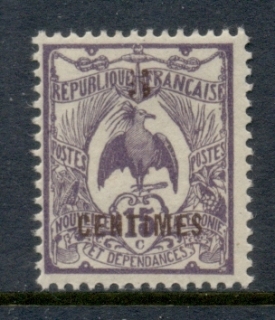 New Caledonia 1918 Kagu Surch 5c on 15c