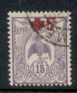 New Caledonia 1917 Kagu Surch red Cross 15c + 5c