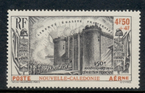 New Caledonia 1942 French revolution 4.50f + 4f