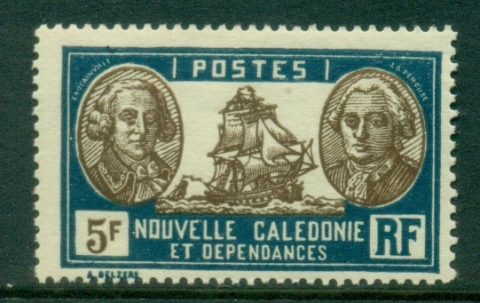 New Caledonia 1929-40 Pictorial Admiral de Bougainville & Count de La Perouse 5f