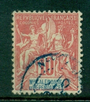 New Caledonia 1892-1904 Navigation & Commerce 10c rose red