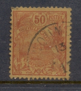 New Caledonia 1905-07 Landscape 50c carmine on orange