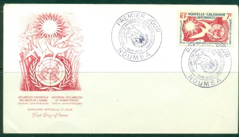 New Caledonia 1958 Universal declaration of Human Rights FDC