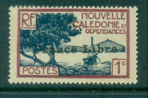 New Caledonia 1941 Pictorials Opt France Libre, Bay of Paletuviers 1c