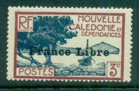 New Caledonia 1941 Pictorials Opt France Libre, Bay of Paletuviers 3c