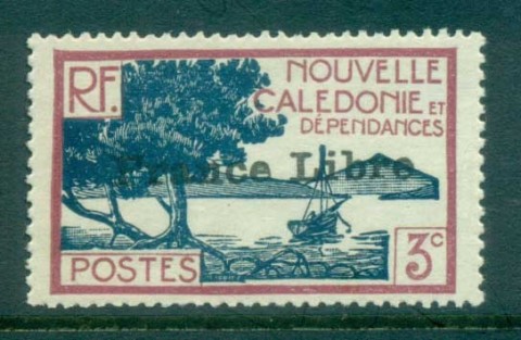 New Caledonia 1941 Pictorials Opt France Libre, Bay of Paletuviers 3c