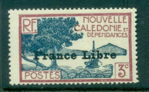 New Caledonia 1941 Pictorials Opt France Libre, Bay of Paletuviers 3c