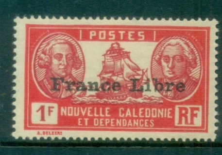 New Caledonia 1941 Pictorials Opt France Libre, Bougainville & La Perouse 1fr