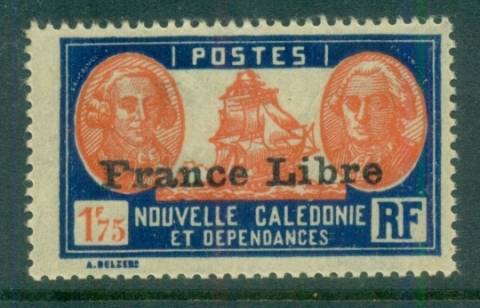 New Caledonia 1941 Pictorials Opt France Libre, Bougainville & La Perouse 1.75fr