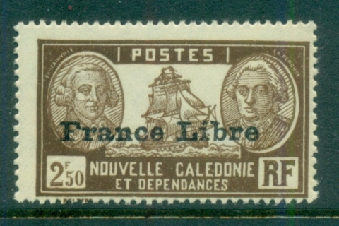 New Caledonia 1941 Pictorials Opt France Libre, Bougainville & La Perouse 2.50fr