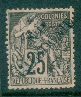 New Caledonia 1892 French Colonies Opt Black on Rose 1c