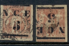 New Caledonia 1883-84 5c on 10c + Inverted Surch