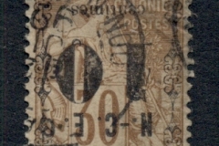 New Caledonia 1891-92 10c on 30c Inverted Surch