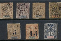 New Caledonia 1900-01 Navigation & Commerce Asst Surcharges