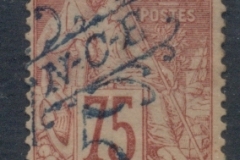 New Caledonia 1892 Commerce 5c on 75c blue