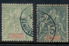 New Caledonia 1892-1904 Navigation & Commerce 5c yellow green & blue green